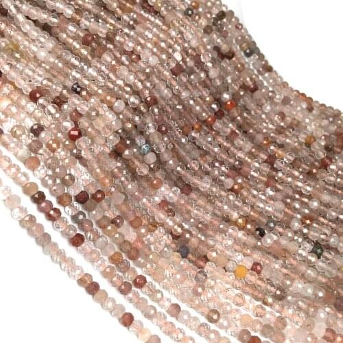 Natural Stone Faceted Scattered bead charm Citrines small Beads for Jewelry Making DIY Necklace Bracelet Accessories size 3x4mm