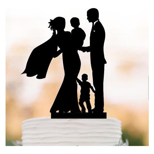 Personalised bride and groom silhouette wedding Acrylic cake toppers bridal shower engagement party decorations