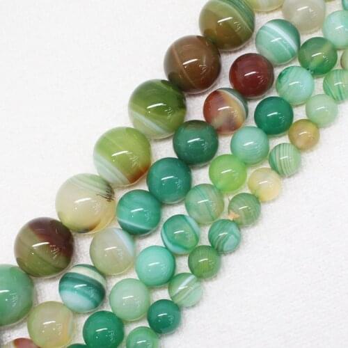 Wholesale 8-16mm Geen Stripe agates Round Loose Beads 15" sf22,For Jewelry making, can mixed wholesale