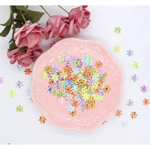 KSCRAFT Mixed Colors 15mm Flowers Shape Sequins PVC Flat for DIY Scrapbooking Card Making Craft Decorations