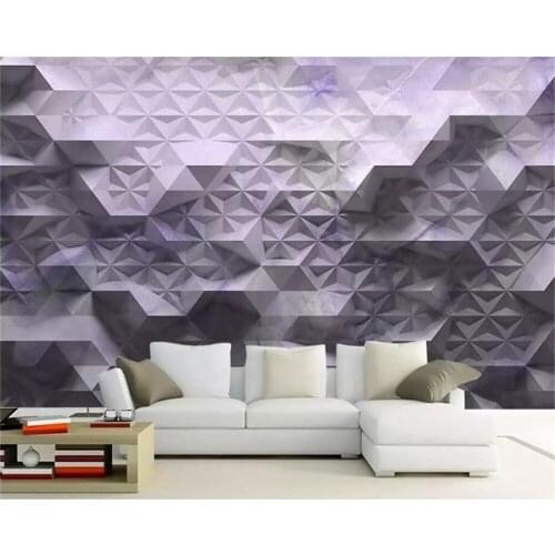 Custom wallpaper mural simple fashion wall abstract geometric solid hexagon Mitsubishi 3D background wall