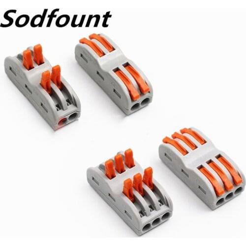 New design 2/3 pin SPL-1 SPL-2 SPL-3 SPL-4 type Universal Compact Wire Connector Conductor Terminal Block With Lever 0.08-2.5mm2
