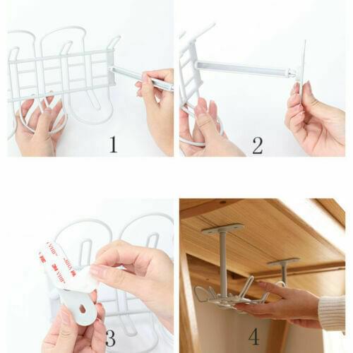 New Under Desk Cable Management Tray Storage Organizer Wire Cord Rack Item Storage Rack White/Gray
