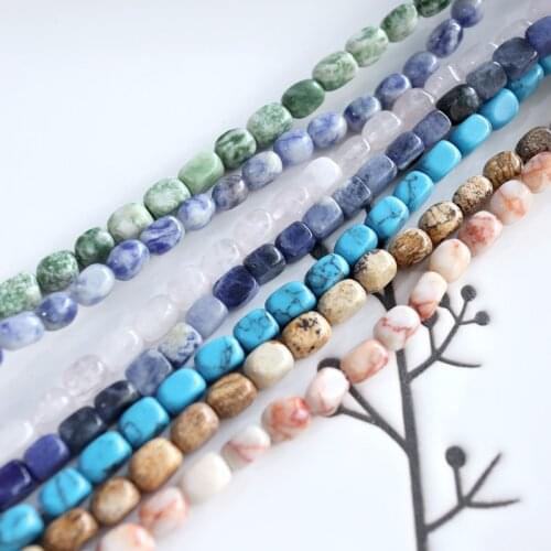 Wholesale 14.5"/38cm natural sodalite pink quartz blue howlite 5x7mm oval oblong spacer jewelry making DIY for women