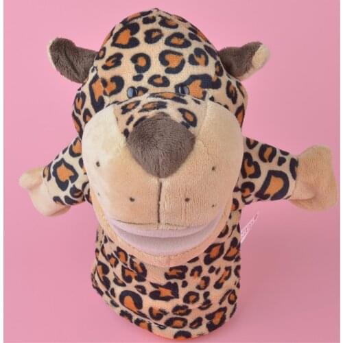 Orange Spot Leopard Womens Bear Paw Fluffy Plush Glove Winter Half Covered Soft Toweling Mittens Fingerless Gloves