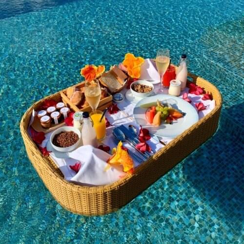 Freeshipping 100x60x20cm Rattan floating plate for Outdoor Rattan Sofa Hotel spa Swimming pool Outdoor