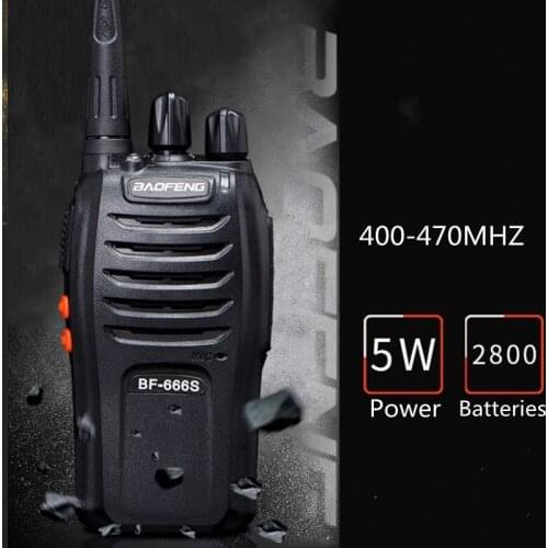 Baofeng BF-666S Walkie Talkie Portable Radio 16CH UHF 400-470MHz 2800mAh battery BF666S 5W Comunicador Transmitter Transceiver