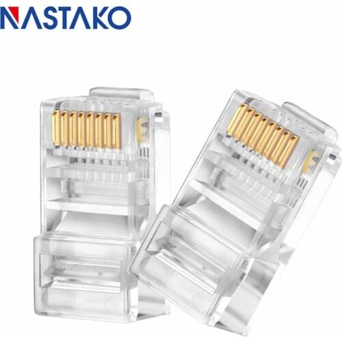RJ45 Connector Cat5 CAT5e Modular Plug Gold plated 8P8C utp Unshielded Rj45 Network Cable Plugs Jack
