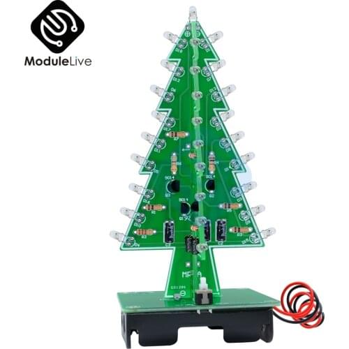 3D Xmas Tree 7 Color Light Flash LED Circuit Christmas Trees DIY Kits LED Diy Electronic Module Diy Kit Tools For Atmosphere