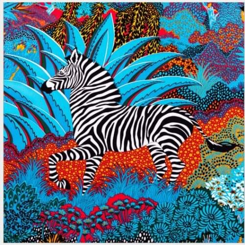 90CM Hot Design Manual Hand Rolled Jungle Horse Twill Silk Scarf Women Square Scarves Echarpes Foulard Femme Wrap Bandana Hijab