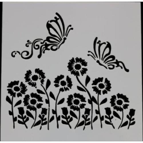 Stencils Butterfly Flower Hollow Painting Scrapbooking Stamping Album Decorative Embossing Paper Template Stencil