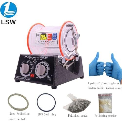 KT-6808 Rolling Drum Polishing Machine Jewelry Vibratory Tumbler Barrel Rotary Tumbling Machine 3kg 220V/110V