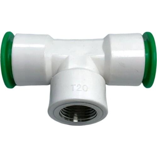 1pc PPR Thread Tube Fittings Through Quick Connector T-type Water Pipe Parts