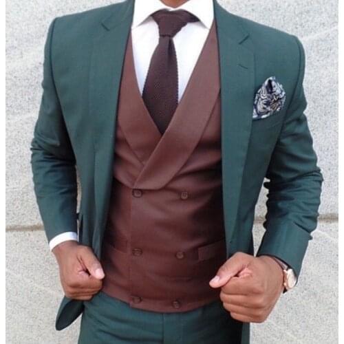 2021 Groom Wear Slim Fit Wedding Dress Business Suits Prom Party Suits costume homme mariage luxe 3 Pieces(Jacket+Vest+Pants)