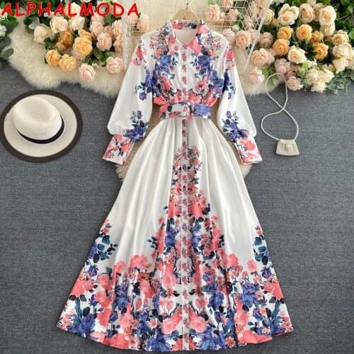 ALPHALMODA Fashionable Shirt Dresses