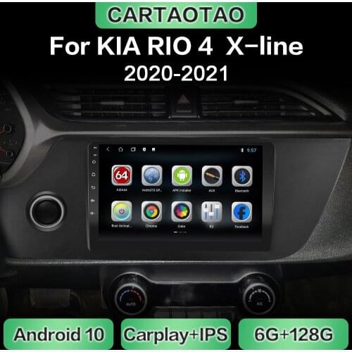 Android 10.0 car radio GPS navigation WiFi CarPlay multimedia player for KIA RIO 4 X-line 2020 2021 DSP RDS IPS NO DVD 2din