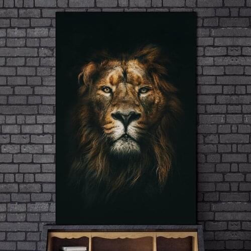 Large Size African Wild Lion Head Art Posters and Prints Animals Art Canvas Paintings on the Wall Art Pictures Home Wall Decor