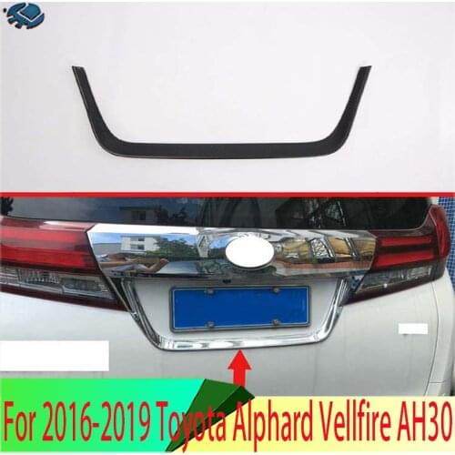 For 2016-2019 Toyota Alphard Vellfire AH30 Car Accessories ABS rear tail box gate door license plate shape trim