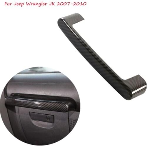 For Jeep Wrangler JK Car Co-pilot Armrest Copilot Grab Bar Carbon Fiber Handle Cover Trim Decoration 2007 2008 2009 2010