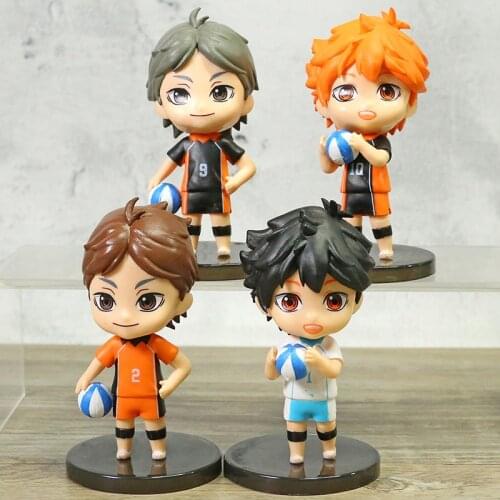 Haikyuu!! Hinata Shoyo sugawara koushi Oikawa Tooru Q Ver PVC Figures Toys Dolls 4pcs/set