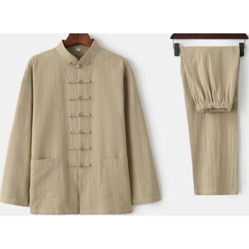 Cotton&linen spring&autumn kung fu martial arts clothing sets tai chi uniforms tang suits lay meditation suit gray/blue/red