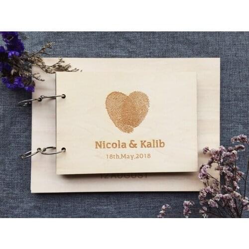 Personalised fingerprint Guest Book Modern Wedding Guest Book Wooden Wedding Wooden Guestbook bridal shower engagement