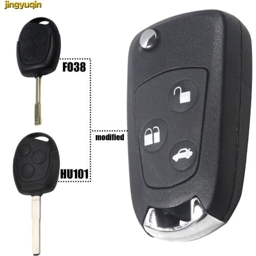 Jingyuqin Remote Modified Folding Flip Car Key Shell For Ford Focus Mondeo Fiesta 3 Buttons Key Fob Case Cover