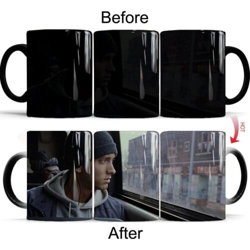 Eminem 11oz Ceramic Magic Color Changing Milk Coffee Tea Mug Hot Cold Heat Sensitive Cup Friends Birthday Gift