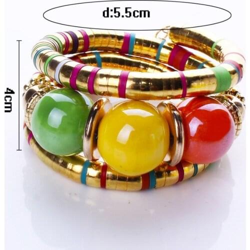 Creative snake bracelet bracelet national style Zen green pine bracelet gold alloy color bead bracelet