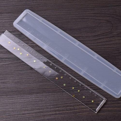 Ruler Silicone Mold Hand-Made Tools Easy Demoulding Learning Tools Drip Transparent DIY Three-Dimensional Ruler Tool Practical D