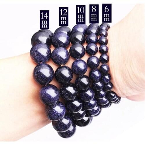 Natural Stone Universe Beads Men Bracelet 6-20 mm Planet Blue Sand Bracelet For Women Elastic Yoga Chakra Healing Energy Jewelry