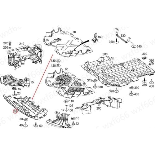 Car Front bumper lower guard Water tank lower guard Suitable for W222 S300 S350 S400mer ced es-be nzS500 Engine under guard