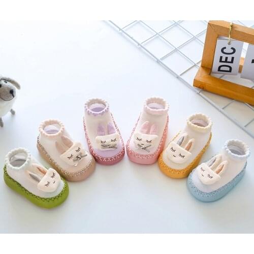 New Childrens Floor Socks Non-slip Soft Bottom Summer Spring and Autumn Cotton Baby Shoes and Socks Cartoon Baby Toddler Shoes