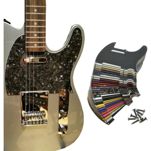 Ohello Black 3 Ply Telecaster 8 Hole Pickguard Tele Scratch Plate for Fender Guitar