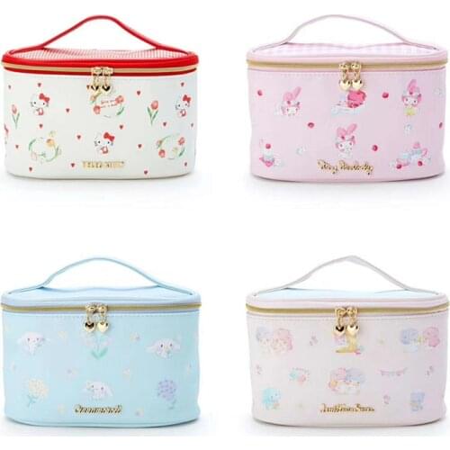 Sanrio hello kitty Melody mini cosmetic case clutch bag storage bag pu cosmetic bag handbag