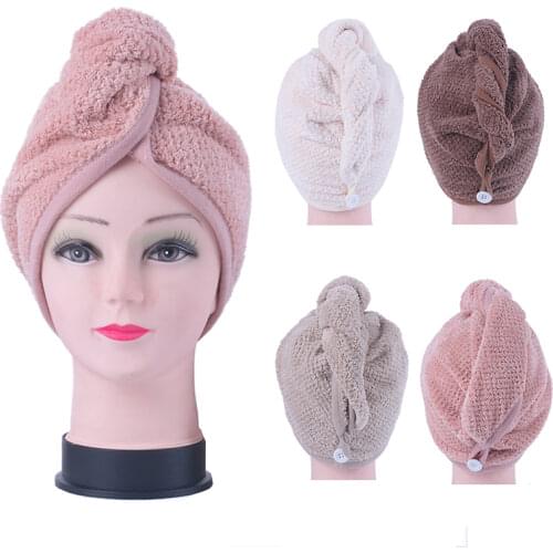 Magic Hair Drying Towel Hat Cap Microfibre Quick Dry For Lady Adults Bath Shower Cap Turban Head Wrap Bathing Tools Cap Hat