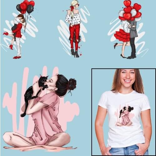 Love Balloon girls and boys Washable Ironing stickers Heat Transfer PVC Patch Thermal transfer printing Heat-sensitive patches