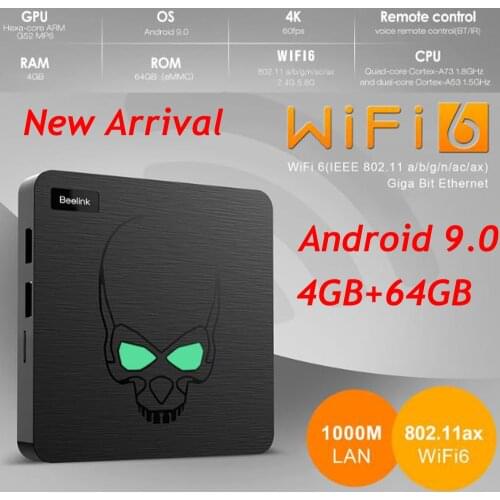 New Arrival Beelink GT-King WIFI6 Android 9.0 TV BOX Amlogic S922X GT King 4GB 64GB Smart TV Box 2.4G/5G Dual WIFI6 1000M LAN