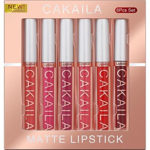 6Pcs/Set Waterproof Lipstick Sexy Vampire Lip Stick Matte Velvet Lipsticks Lips Makeup Cosmetics Labiales Matte Lipstick Gloss