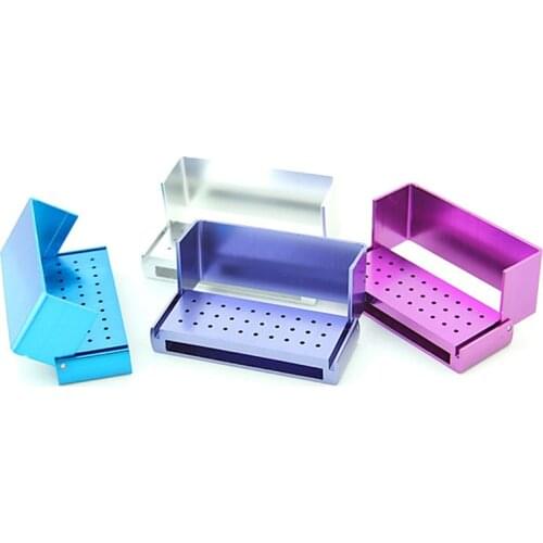 High Quality Dental Lab Equipment High Speed Dental 30 Holes Burs Block Aluminum Holder Autoclavable Dentist Materials