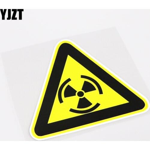 YJZT 14CM*12.7CM Creative WARNING FISSION MATTER PVC Car Sticker Waterproof Decals 13-0917