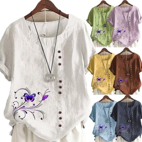 2021 the New Summer Fashion Printing Graphic Women Clothing Round Neck Pullover Short Sleeve Loose Shirt Casual Tops