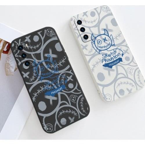 Monster Liquid Silicone Case For Huawei P40 P30 P20 Pro Lite Mate 40 30 20 Pro Lite P Smart 2021 Y7A Ultra Thin Phone Back Cover