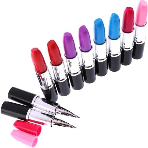 1pc Lipstick Pen Cartoon BallPoint Pen Novelty Pen School Office Supplies