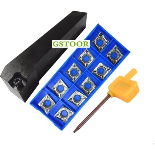 10pcs CCGT120404 AK GH01 CCGT120408 CCGT120402 Aluminum Insert 1pc SCLCR2020K12 Lathe Turning Tool Holder