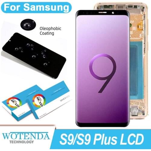 100% Original Amoled Display with frame for SAMSUNG Galaxy S9 G960 G960F S9 Plus G965 G965F LCD Touch Screen Digitizer Repair