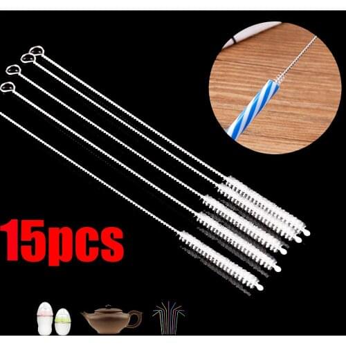 15Pcs Reusable Cleaning Brush Stainless Steel Drinking Tube Brushes Drinking Straws Glasses Keyboards Cleaning Brushes Tool