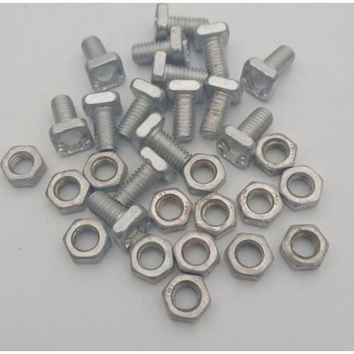 15pcs Durable Greenhouse Square Head Nuts and Bolts Replacement Garden Supplies