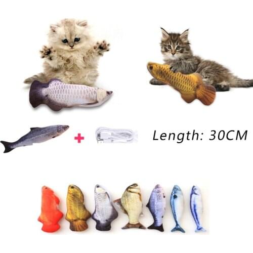 3D Fish Cat Toy Electric Pet Cat Toys Interactive Gifts Fish Catnip Toys Stuffed Pillow Doll Simulation Fish Playing Toy