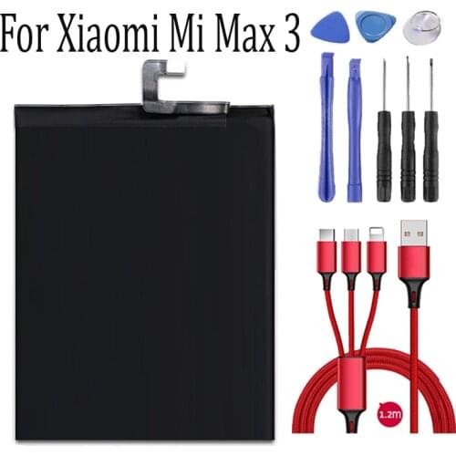 5500mAh BM51 Battery For Xiaomi Mi Max 3 Max3 phone Replacement Batteries Bateria For Xiaomi Mi Max 3+USB cable+toolki
